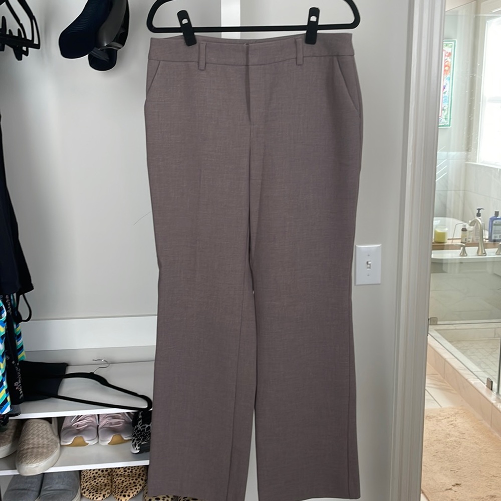 Flat front wide leg dress pants
